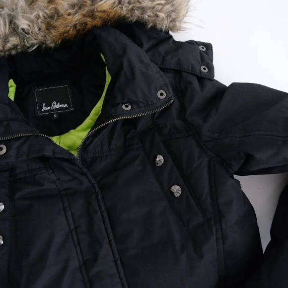 Sam Edelman Black Parka with Faux Fur Trim Hood Size Small - Picture 10 of 15